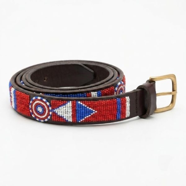 Beaded Leather Belt