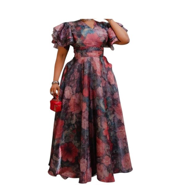 Royal Multicolored Floral Dress