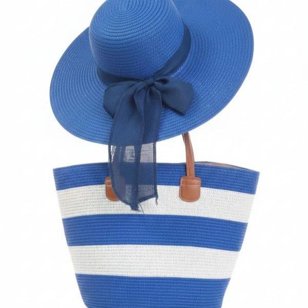 Blue Striped Beach Set