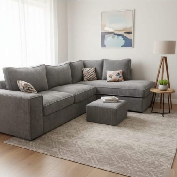 Grey L-Shaped Sectional Sofa