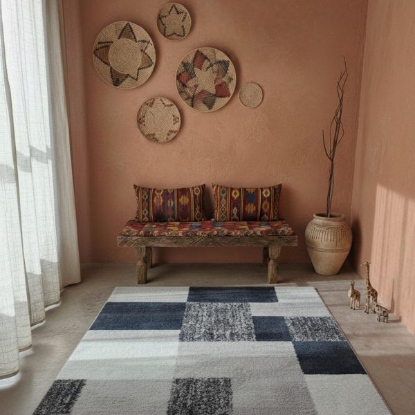Modern Block-Patterned Rug