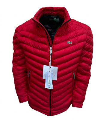 Red Lacoste Quilted Puffer