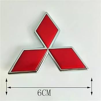 Mitsubishi  Red & Chrome Emblem 6cm