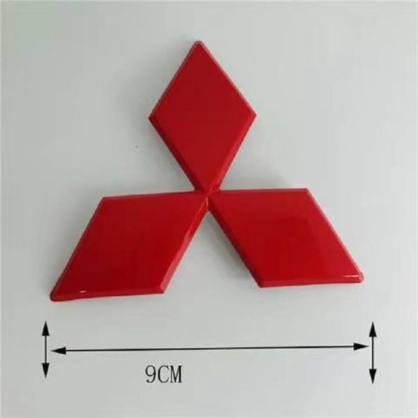 Mitsubishi Red & Chrome Emblem 9cm