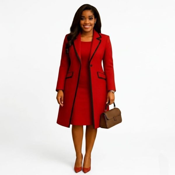 Scarlet Trim Blazer & Dress Set