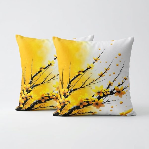 Vibrant Yellow Throw Pillow Cover