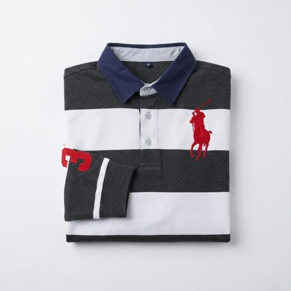 Charcoal Grey & White Polo Shirt