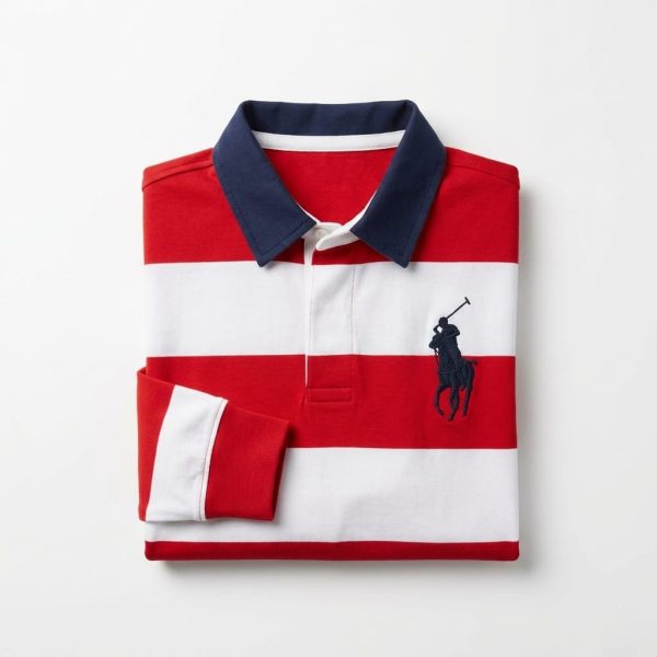 Red & White Striped Polo Shirt