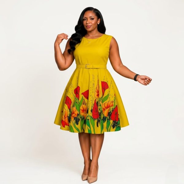 Sleeveless Mustard Yellow Dress
