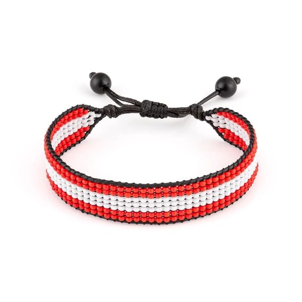 Austria Flag Beaded Bracelet