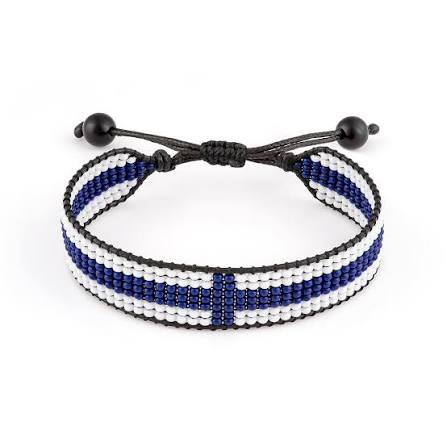 Finland Flag Beaded Bracelet