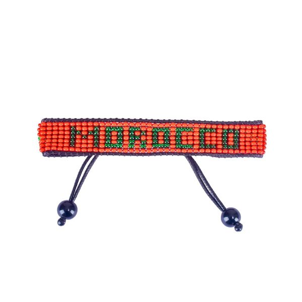Morocco Flag Beaded Bracelet
