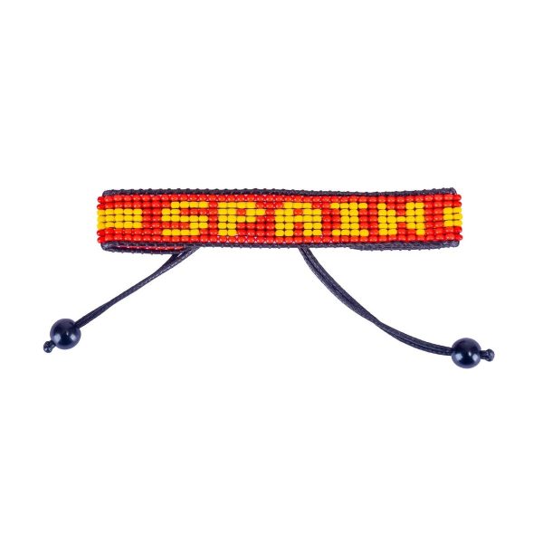 Spain Flag Beaded Bracelet